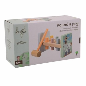 JOUECO - Drvena klupa s čekićem Divlje životinje - Od 12 mjeseci (1 kom)