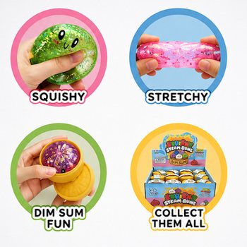 RAGE - Squishy GLITTER okruglice (Dumplings) MALE (5.5 x 5.5 x 3 cm) - Viral 2026 Fidget Toy (24 kom.)