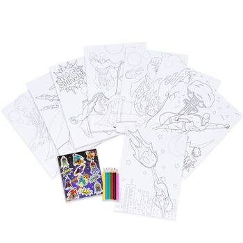 VELIKI SET ZA BOJANJE - MODEL: SUPERHEROJI - Dim. 22x30x1 CM (12 kom.)