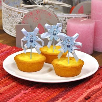 UKRAS ZA CUPCAKE ROĐENJE - PLAVI MEDVJEDIĆ (12 kom.)