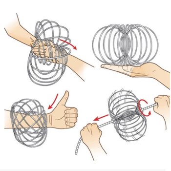 Magic Rings / Flow Rings - Kinetički 3D Magični Prsten - SREBRNI | U KUTIJI (10 kom.)