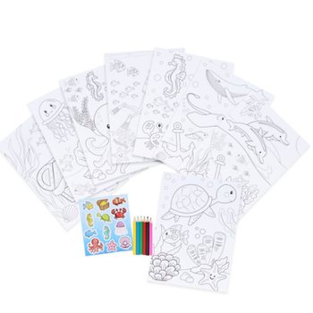 VELIKI SET ZA BOJANJE - MODEL: SEA LIFE - 22x30x1 CM (12 kom)