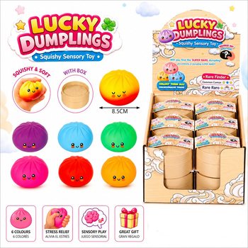 RAGE - LUCKY DUMPLINGS - Squishy Bun Dumplings VELIKI Dim. 8.5 x 8.5 x 4.8 Cm - U DISPLAYU (12 kom.)