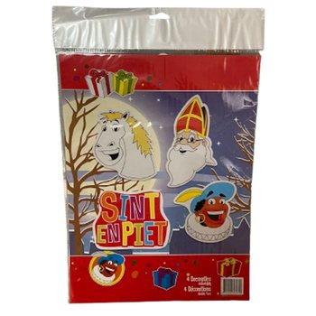 SINTERKLAAS SINT & PIET - DVOSTRANI DEKORATIVNI PANELI, SET OD 4 DIJELA (6 kom.)