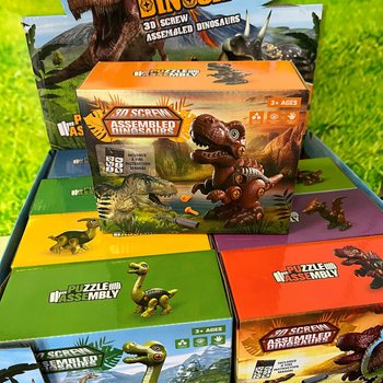 3D Dinosaur Set za Sastavljanje u Poklon Kutiji - Display (8 kom.)