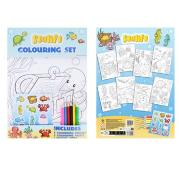 VELIKI SET ZA BOJANJE - MODEL: SEA LIFE - 22x30x1 CM (12 kom)