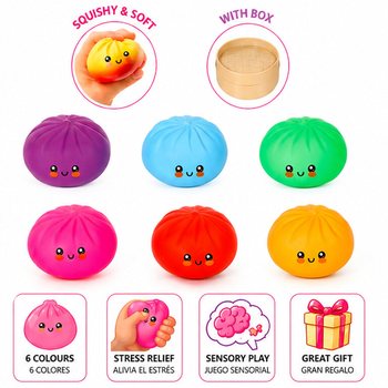 RAGE - LUCKY DUMPLINGS - Squishy Bun Dumplings VELIKI Dim. 8.5 x 8.5 x 4.8 Cm - U DISPLAYU (12 kom.)