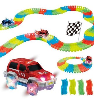 Veliki Set Staza MAGIC ROAD sa Svjetlećim Autom i Liftom, 136 Dijelova