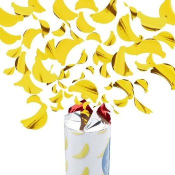 Konfeti top Banana &ndash; Boja: žuta - 40 cm - party popper (10 kom.)