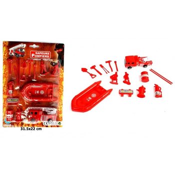Vatrogasno vozilo s Pull Back pogonom + Set vatrogasaca (24 kom)