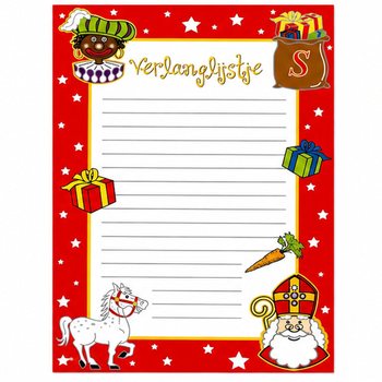 POPIS ŽELJA ZA NIKOLINJE SINTERKLAAS - 6 LISTOVA PO PAKIRANJU (1 kom.)