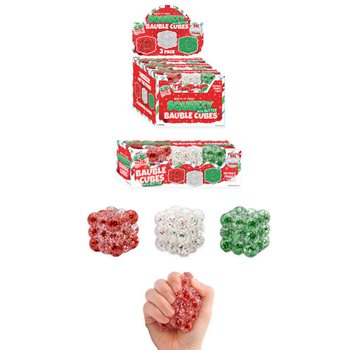 Squeezy Glitter Bauble Kocke Antistres - Set od 3 Kocke - &Scaron;ećerno Punjenje - U Displayu (6 Setova)