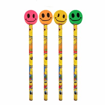 Vesele Smiley olovke s gumicom (24 komada)