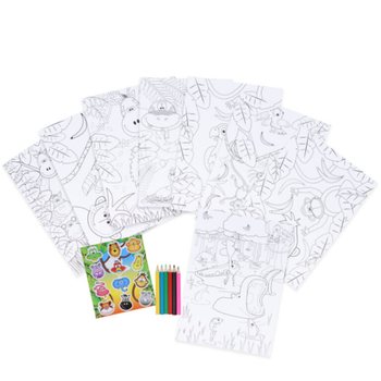 VELIKI SET ZA BOJANJE - MODEL: ŽIVOTINJE IZ DŽUNGLE - 22x30x1 CM (12 kom)