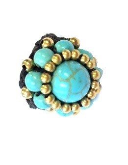 Prsten u stilu Ibize s tirkiznim kamenom | Boho nakit