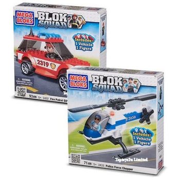 MEGA BLOKS - SUV VATROGASNE PATROLE I POLICIJSKI HELIKOPTER (2 kom.)