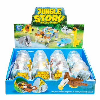 Kocke za Građenje u Jajetu - Mix Životinje iz Džungle (12 kom.)