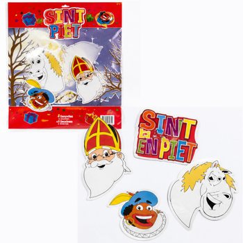 SINTERKLAAS SINT & PIET - DVOSTRANI DEKORATIVNI PANELI, SET OD 4 DIJELA (6 kom.)