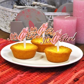 Ukrasi za Cupcake Rođenje - It's a Girl (12 kom.)