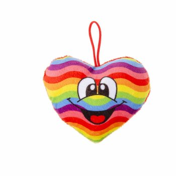 PLIŠANO SRCE DUGINIH BOJA SA SMILEY LICEM (24 kom)