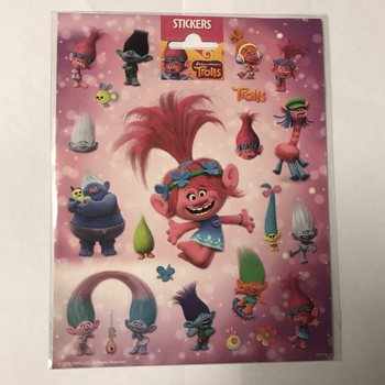 VELIKI LISTOVI NALJEPNICA TROLLS, 20x16 cm (10 kom.)