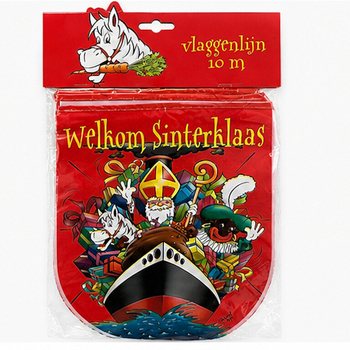 SINTERKLAAS - ZASTAVICE &bdquo;WELKOM SINTERKLAAS&rdquo; - DULJINA: 10 Metara (6 kom.)