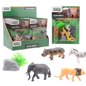 ANIMAL WORLD - SAFARI SET ŽIVOTINJA 10-DIJELNI NA KARTICI - U DISPLEJU (12 kom.)