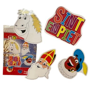 SINTERKLAAS SINT & PIET - DVOSTRANI DEKORATIVNI PANELI, SET OD 4 DIJELA (6 kom.)