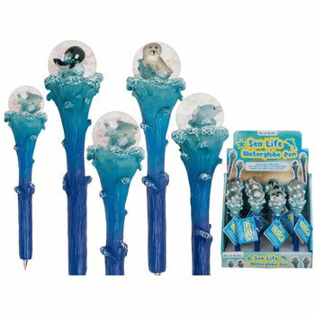 Sea Life kemijske olovke s m morskim životinjama i šljokicama (Display od 12)