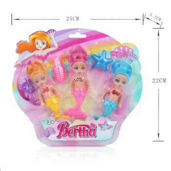 Set od 3 lutke sirene na kartici (6 kom.)