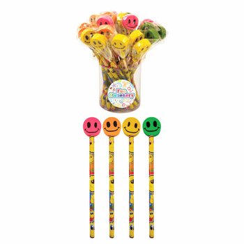 Vesele Smiley olovke s gumicom (24 komada)