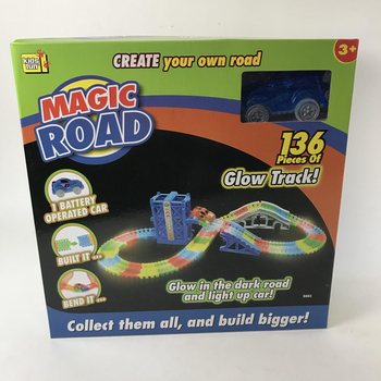 Veliki Set Staza MAGIC ROAD sa Svjetlećim Autom i Liftom, 136 Dijelova