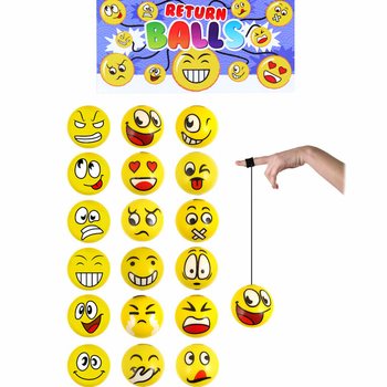 Pjenaste loptice Smiley Return Display (24 kom.)