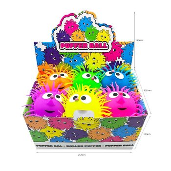 PUFFER LOPTA S OČIMA - 13CM - U DISPLAYU (12 kom.)