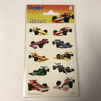 LIST S NALJEPNICAMA: TRKAĆI AUTOMOBILI FORMULA 1, 16 x 9 cm (10 kom.)