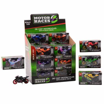 SUPER SPORT MOTOCIKL DIE CAST, MJERILO 1:24 U DISPLEJU (24 kom.)
