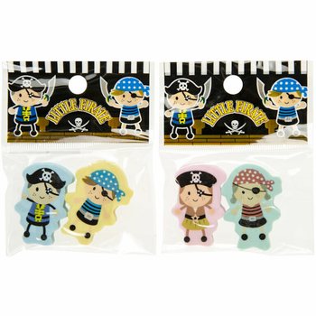 Set gumica za brisanje figurice pirati - 2 komada u displayu