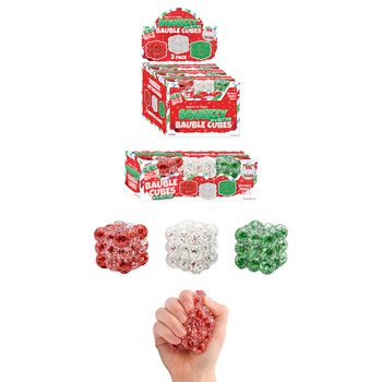 Squeezy Glitter Bauble Kocke Antistres - Set od 3 Kocke - &Scaron;ećerno Punjenje - U Displayu (6 Setova)