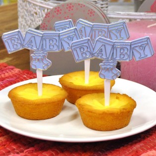 UKRASNI &Scaron;TAPIĆ ZA CUPCAKE ZA ROĐENJE - BABY PLAVA (12 kom.)