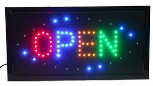 LED Svjetleća Reklama OPEN - 4 Boje - Treptajuća