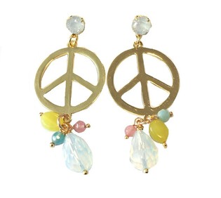 Nau&scaron;nice Ibiza Look Zlatne Peace Bijeli Kristal (1 kom)
