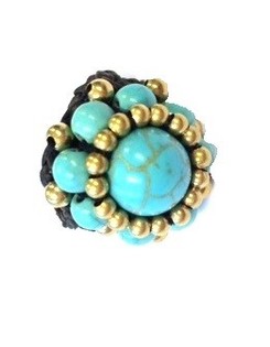 Prsten u stilu Ibize s tirkiznim kamenom | Boho nakit