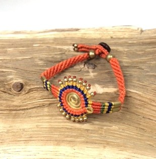 HANDMADE ORIGINALS Narukvica Narančasto/Smeđa (1 kom)