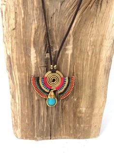HANDMADE ORIGINALS Ogrlica s Bluestone Crveno/Smeđa (1 kom)