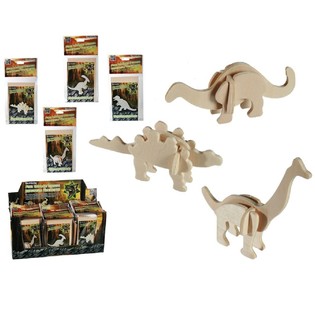 Drvene 3D puzzle dinosauri u displeju (72 kom.)