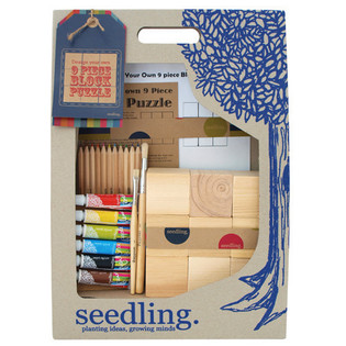 Seedling set - Dizajniraj vlastite puzzle od 9 drvenih kockica