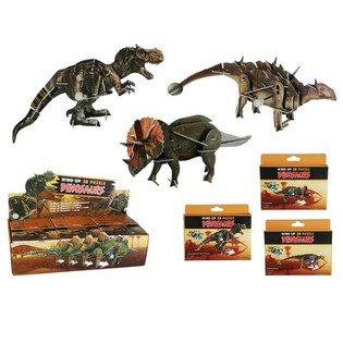 Dinosaurus 3D puzzle na navijanje u displeju (20 kom.)