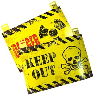DEKORATIVNA PLOČA ZA VRATA - "DANGER" / "KEEP OUT" (12 kom.)