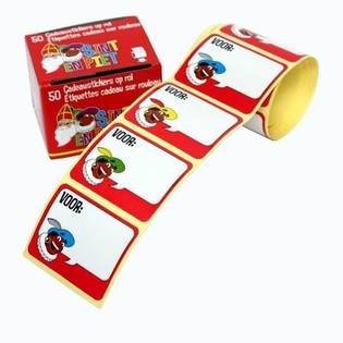 50 NALJEPNICA ZA POKLONE SINTERKLAAS NA ROLI (10 pakiranja)