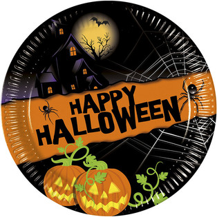8-dijelni Set Jednokratnih Tanjura - Model: Happy Halloween (6 kom)